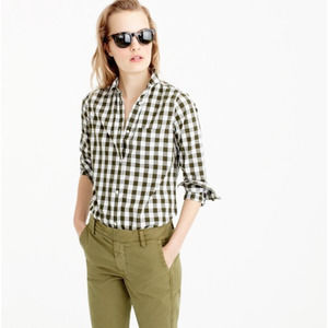 J. Crew | Women's Lightweight Gingham Button Down Shirt F4576 // 2